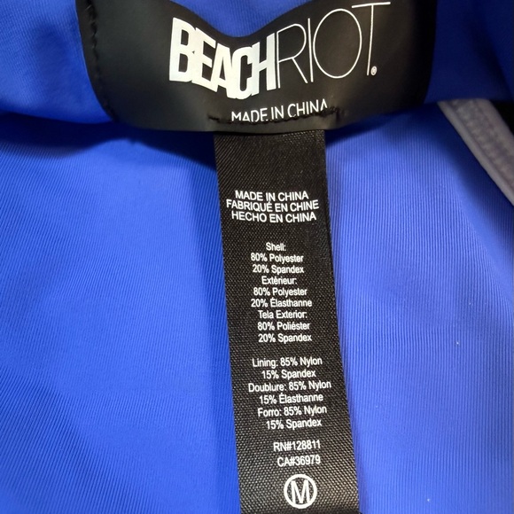 NWT Beach Riot Daphne Blue One-Piece Swimsuit Size M Removable Straps Open Back - Picture 13 of 15